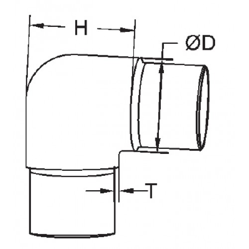 90 degree bend-Short Radius Style-42.4mm o/d x 2.5mm wall Push Fit Grade 304 Satin polished 